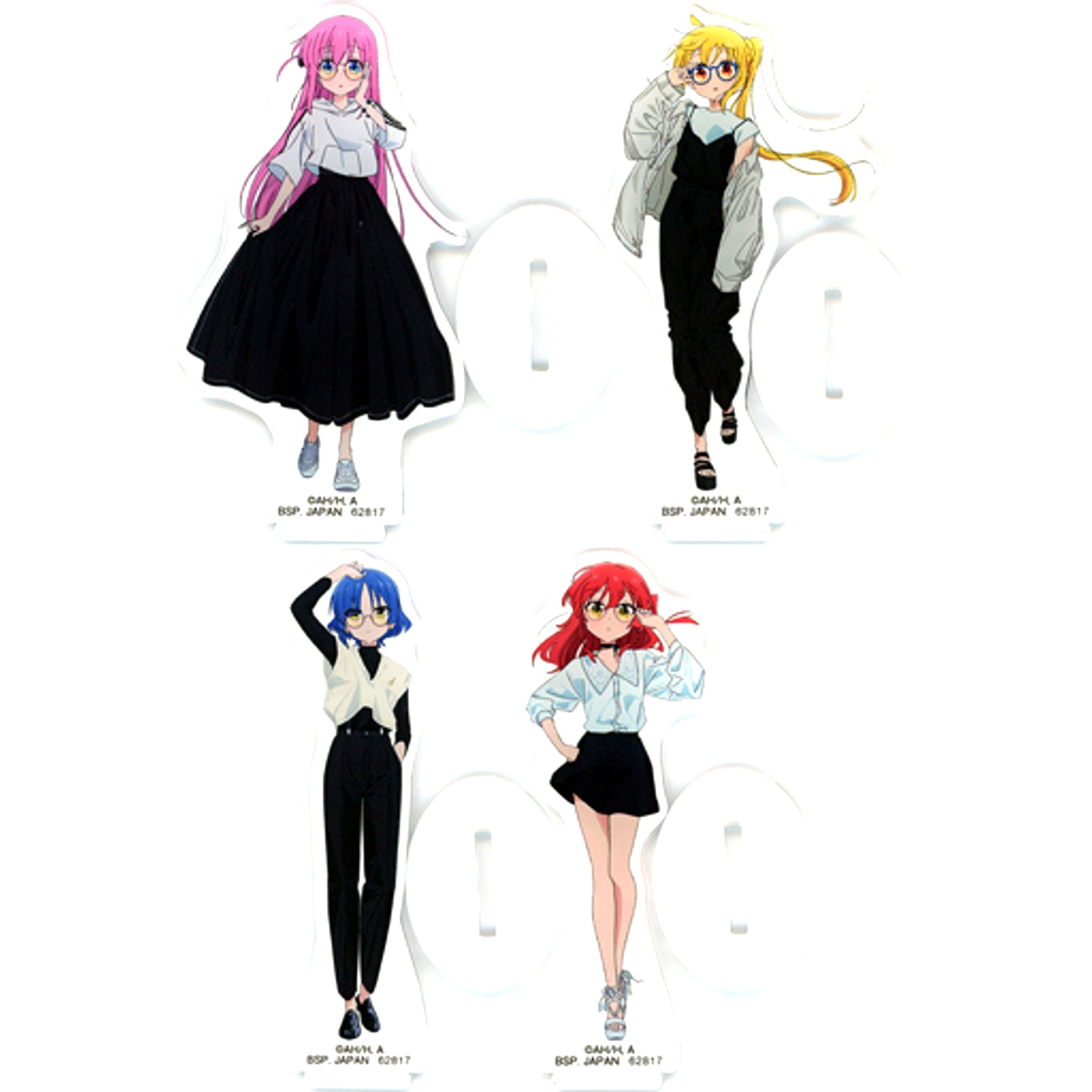 Set of 4 F Prize Acrylic Stand Ichiban Kuji Bocchi the Rock! [USED]