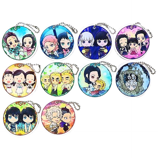 Acrylic Charms, etc. Demon Slayer: Kimetsu no Yaiba Ichiban Kuji Fumetsu No Kizuna Kyun Chara Illustrations Acrylic Charms Prize E All 10 Types Set Charm [USED]