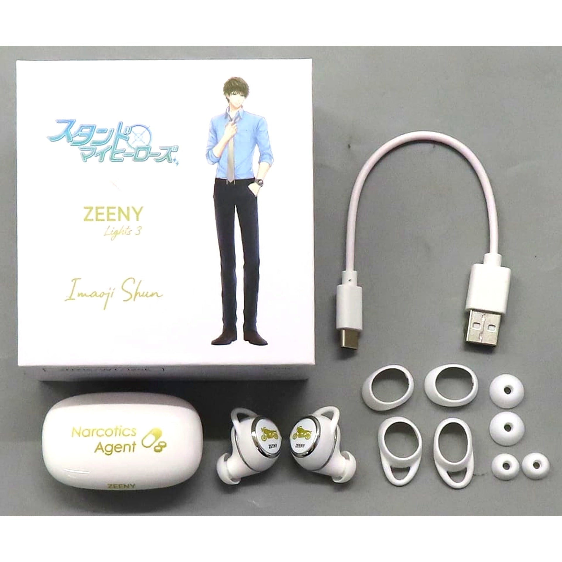 Shun Imaoji Stand My Heroes x Zeeny Zeeny Lights 3 Collaboration Earphones [USED]