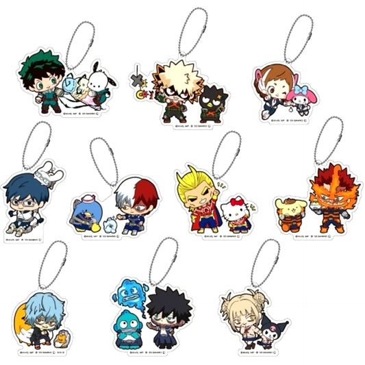 Set of 10 My Hero Academia x Sanrio Characters 2 Acrylic Keychain [USED]