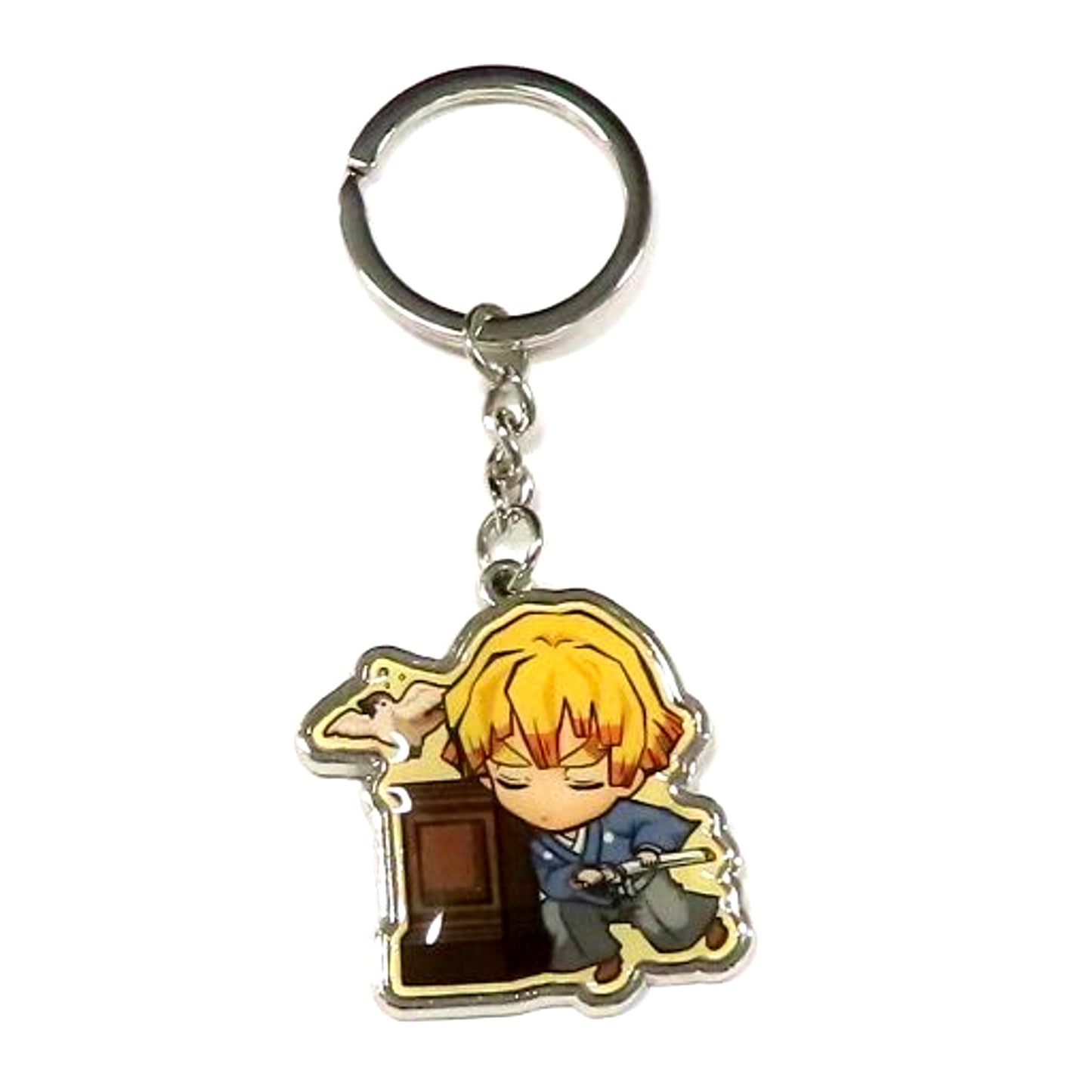 Zenitsu Agatsuma Ryoma Sakamoto Ver. Demon Slayer: Kimetsu no Yaiba Metal Keychain Kochi Limited [USED]