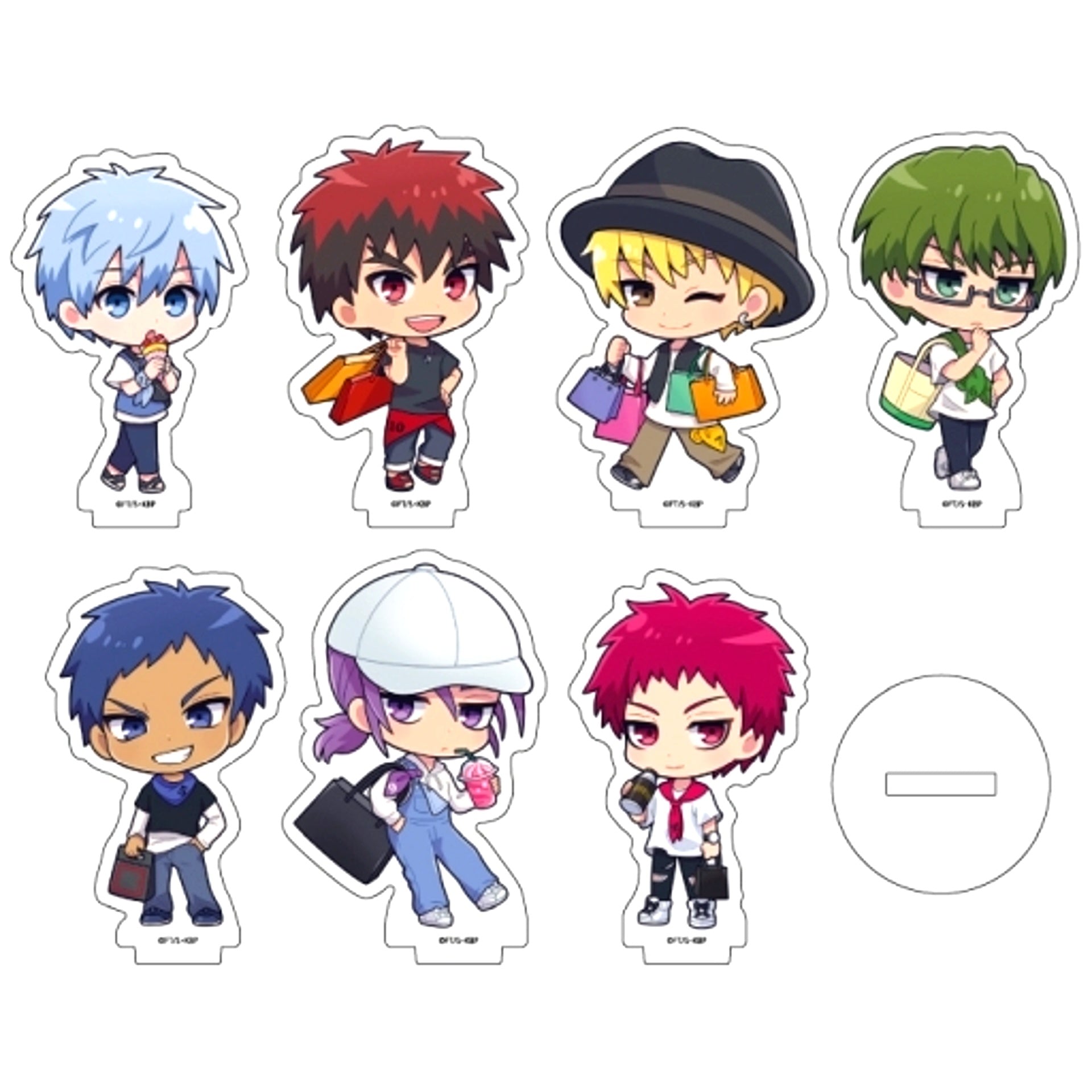 Set of 7 Kuroko's Basketball Acrylic Petit Stand 11. Mini Character Illustration [USED]