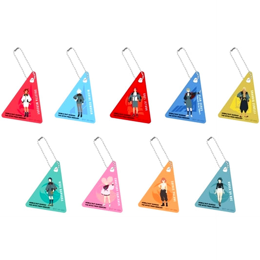 Set of 9 Mobile Suit Gundam The Witch from Mercury Clear Plate Keychain [USED]