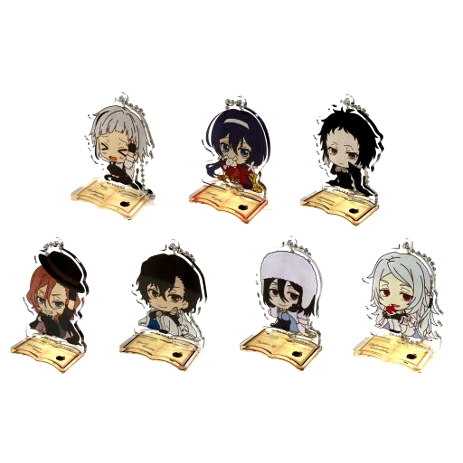 Set of 7 Bungo Stray Dogs Vivimus Acrylic Keychain Collection with Stand [USED]