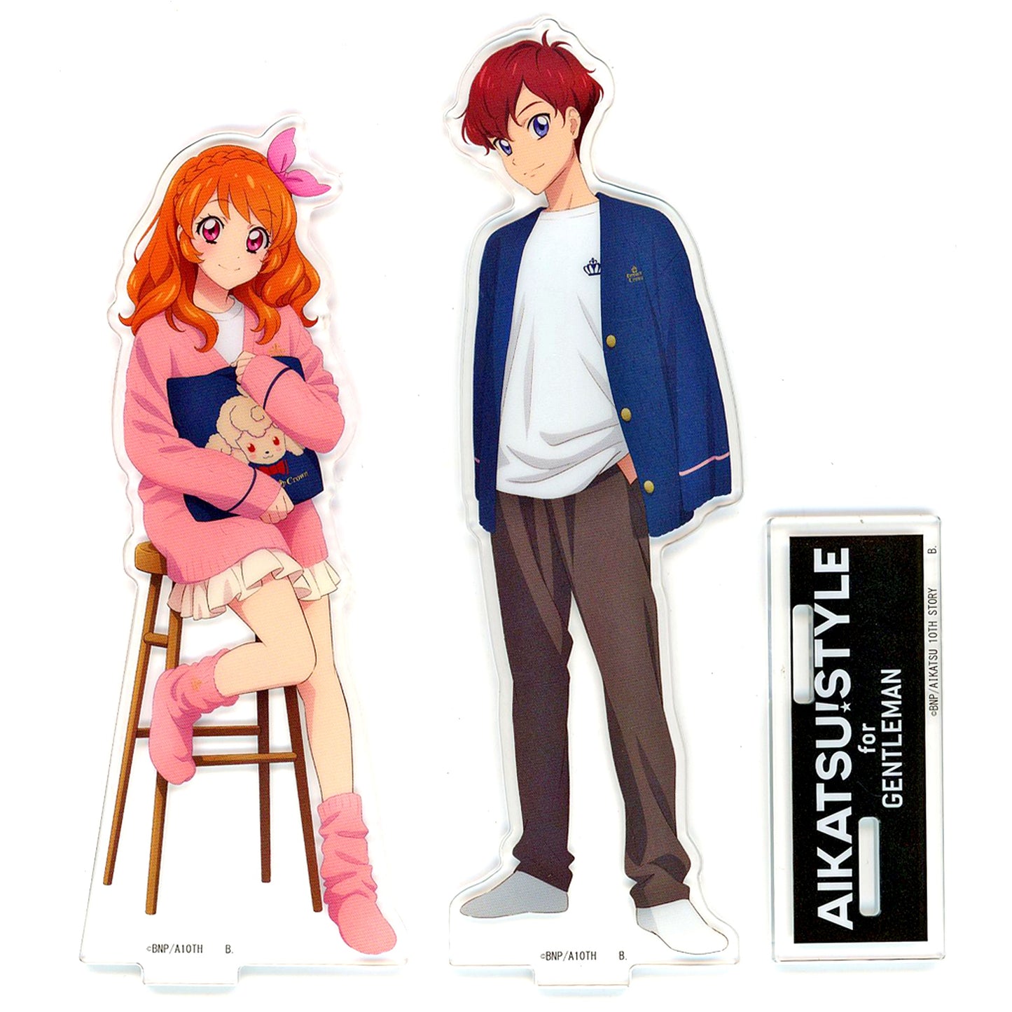 Akari and Sena Illustration Acrylic Stand Aikatsu! Style for Gentleman [USED]