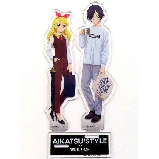 Ichigo & Suzukawa Illustration Acrylic Stand Aikatsu! Aikatsu! Style for Gentleman [USED]