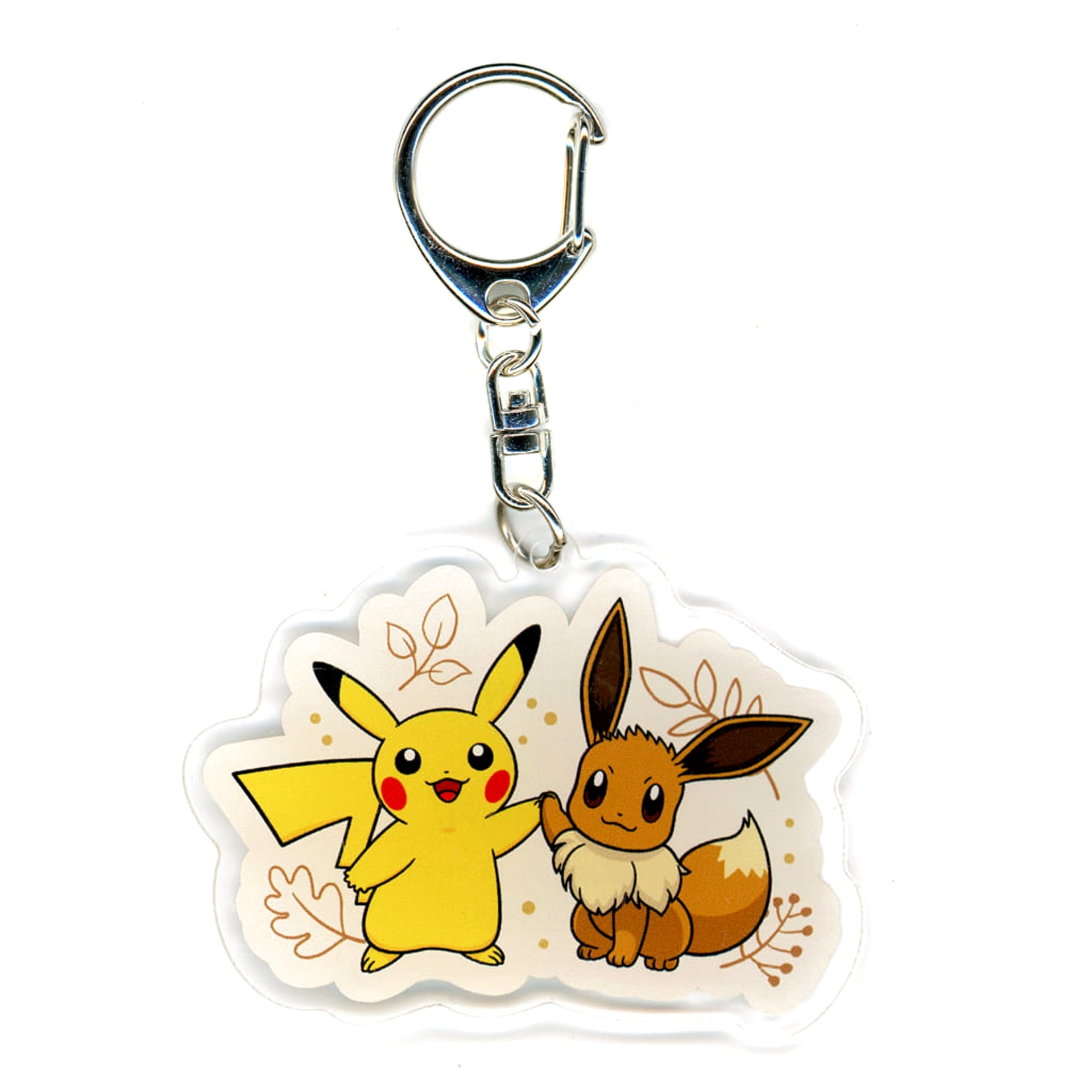 Pokemon Pikachu Eevee Pokemon Original Acrylic Keychain Pronto Limited Bonus for Ordering Eligible Food Keychains [USED]