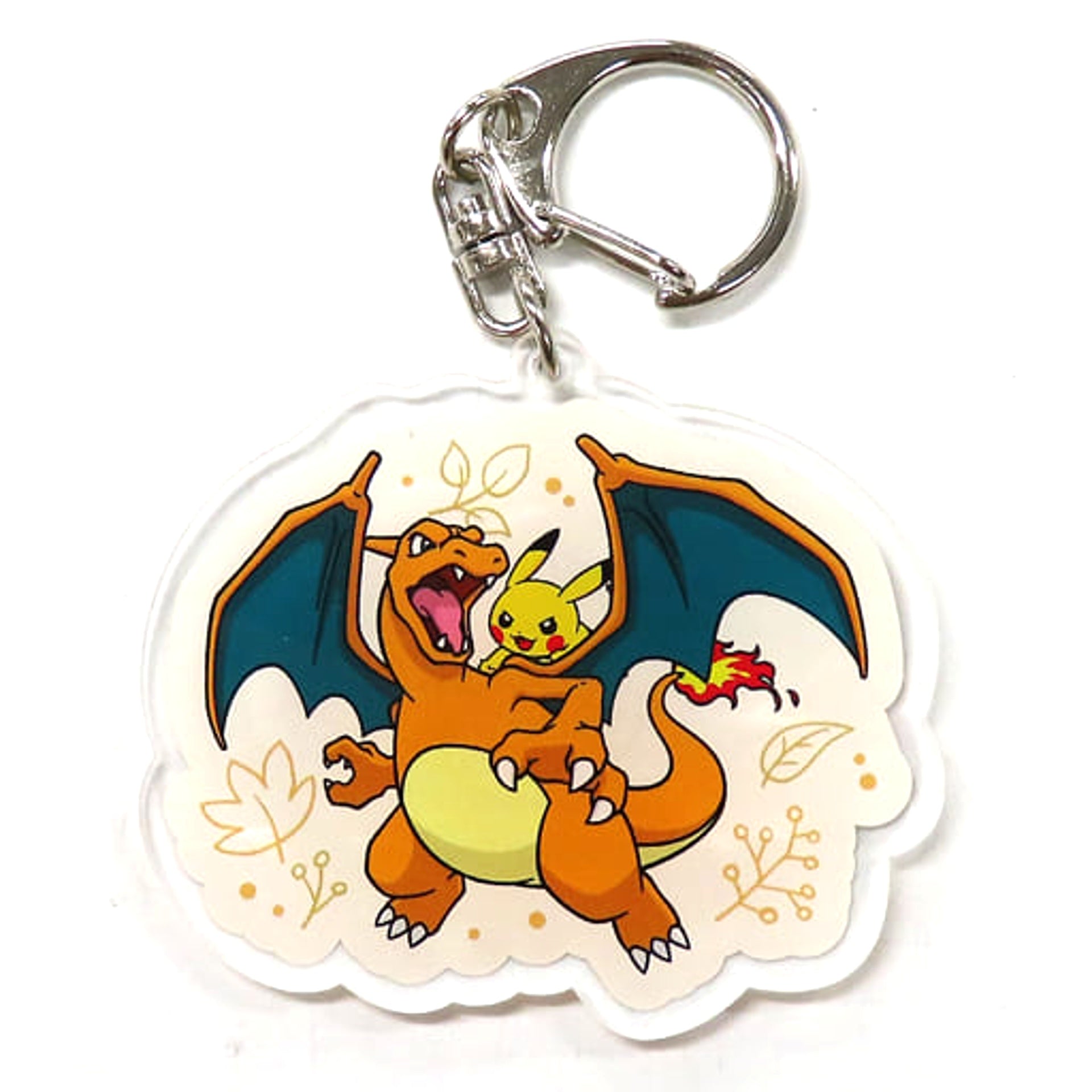 Pokemon Pikachu Charizard Pokemon Original Acrylic Keychain Pronto Limited Bonus for Ordering Eligible Food Keychains [USED]