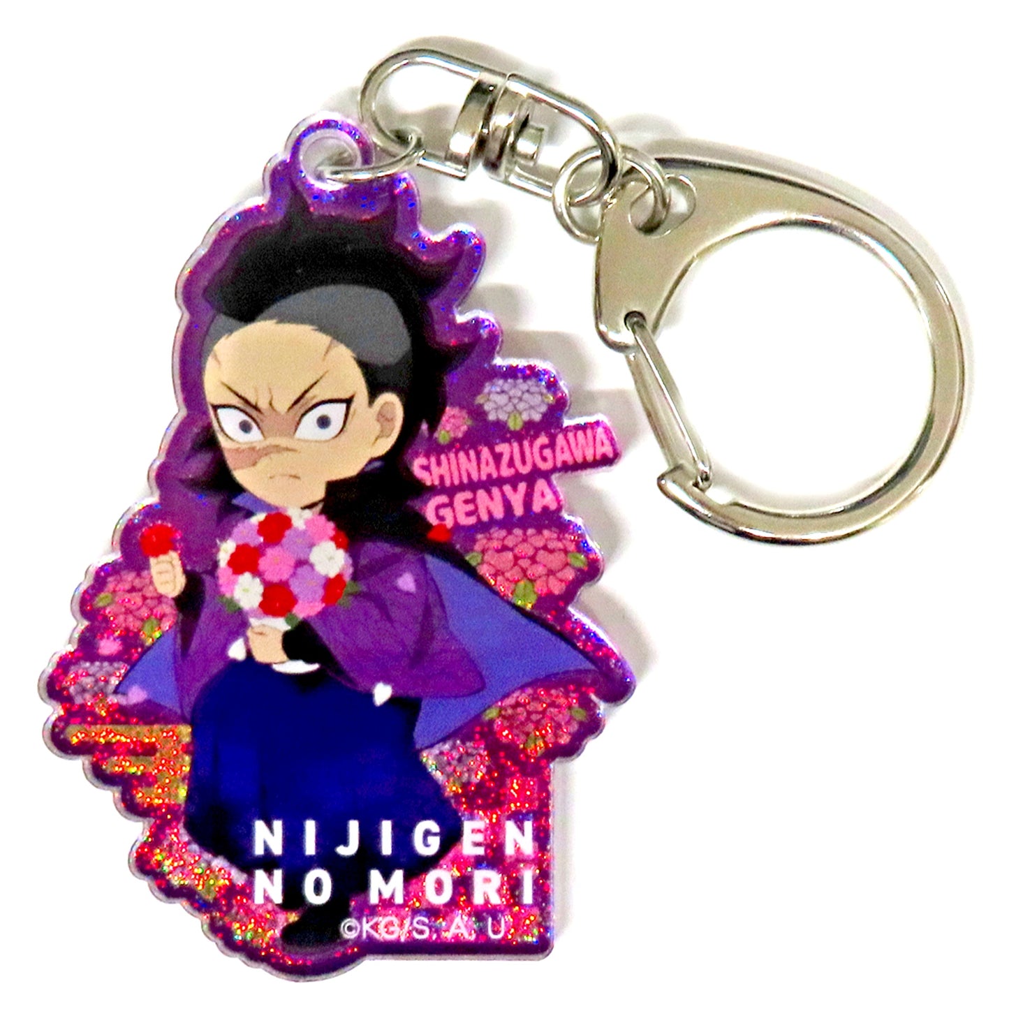 Genya Shinazugawa Nijigen no Mori x Demon Slayer Kimetsu no Yaiba Neon Acrylic Keychain 2023 Die Cut Type [USED]