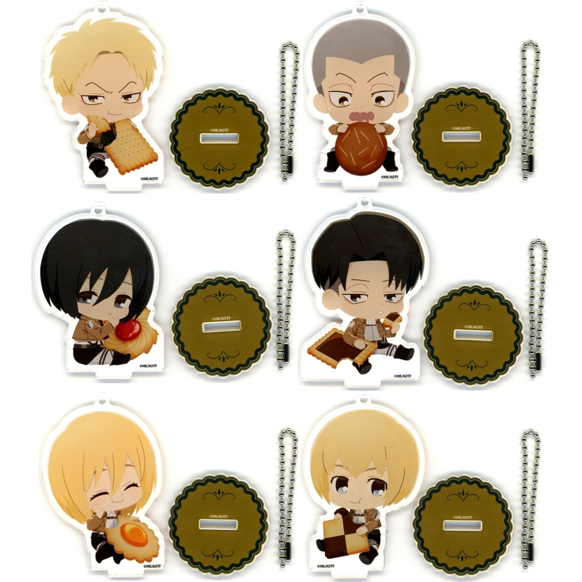 Set of 6 Attack on Titan x Collabo Cafe Honpo LABO Acrylic Stand K/H Vol. 2 [USED]