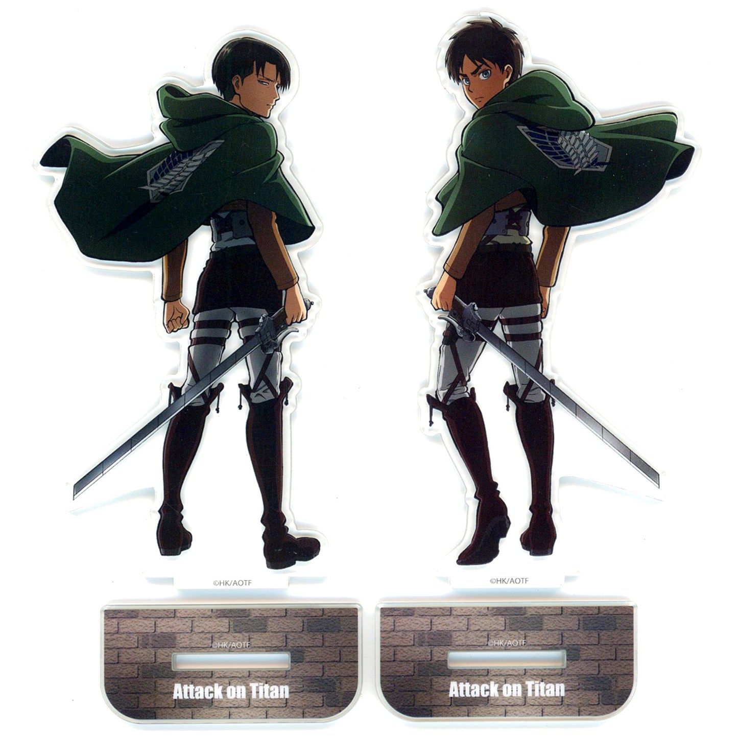 Set of 2 Eren Yeager and Levi Ackerman Attack on Titan Village Vanguard Limited Acrylic Stand [USED]