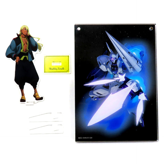 Shaddiq Zenelli & Michaelis Mobile Suit Gundam: The Witch from Mercury Charapop Store Layered Acrylic Illustration Board + Acrylic Stand Set [USED]
