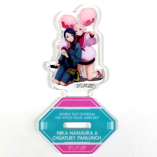 Nika Nanaura & Chuatury Panlunch Mobile Suit Gundam The Witch from Mercury Line Up Acrylic Stand Bandai Namco Amusement Ltd [USED]
