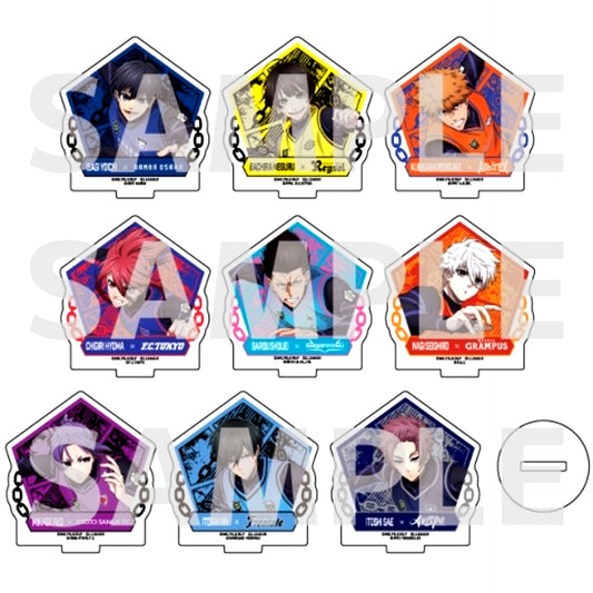 Set of 9 Acrylic Petit Stand Blue Lock x J.LEAGUE 02. Bibs Design Ver. BOX2 Illustration [USED]