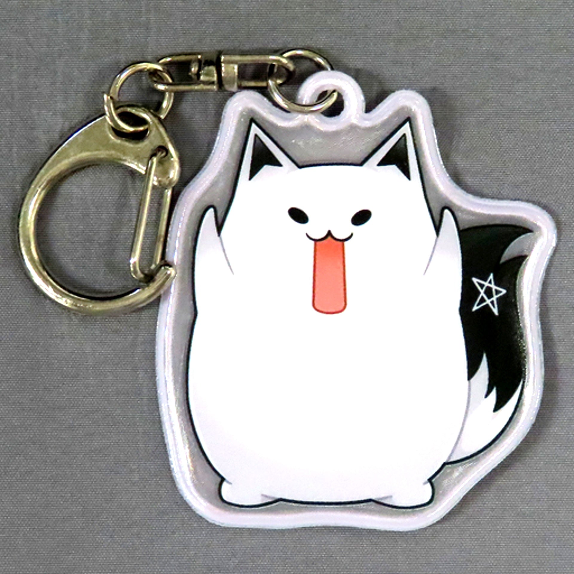 Shirakami Fubuki Hololive Reflect Keychain Fubura ver. Shirakami Fubuki x TOWER RECORDS CAFE Fubuki Cafe [USED]