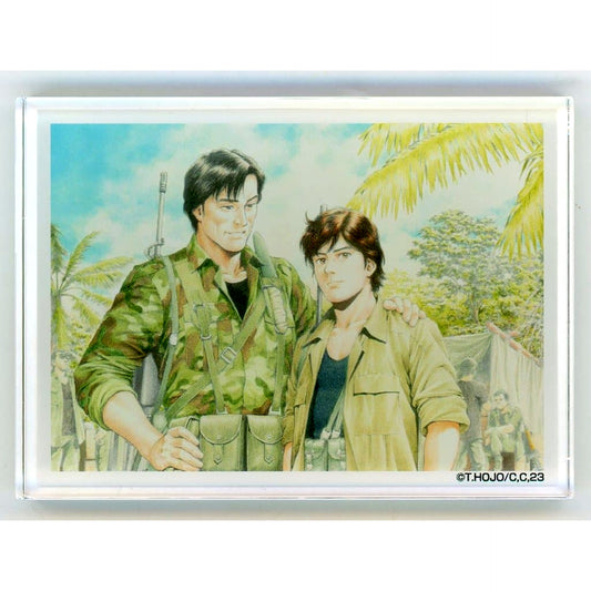 Ryo Saeba and Shin Kaibara City Hunter The Movie Angel Tears Acrylic Block "City Hunter The Movie Angel Tears" Theater Goods [USED]