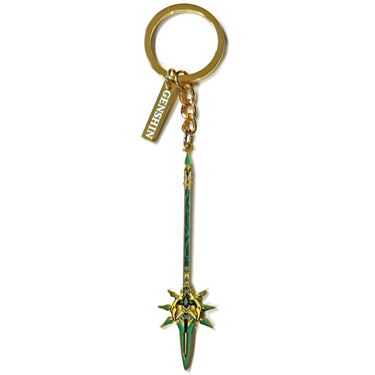 Genshin Primordial Jade Winged Spear Epitome Invocation Series Weapon Metal Keyring Keychains [USED]