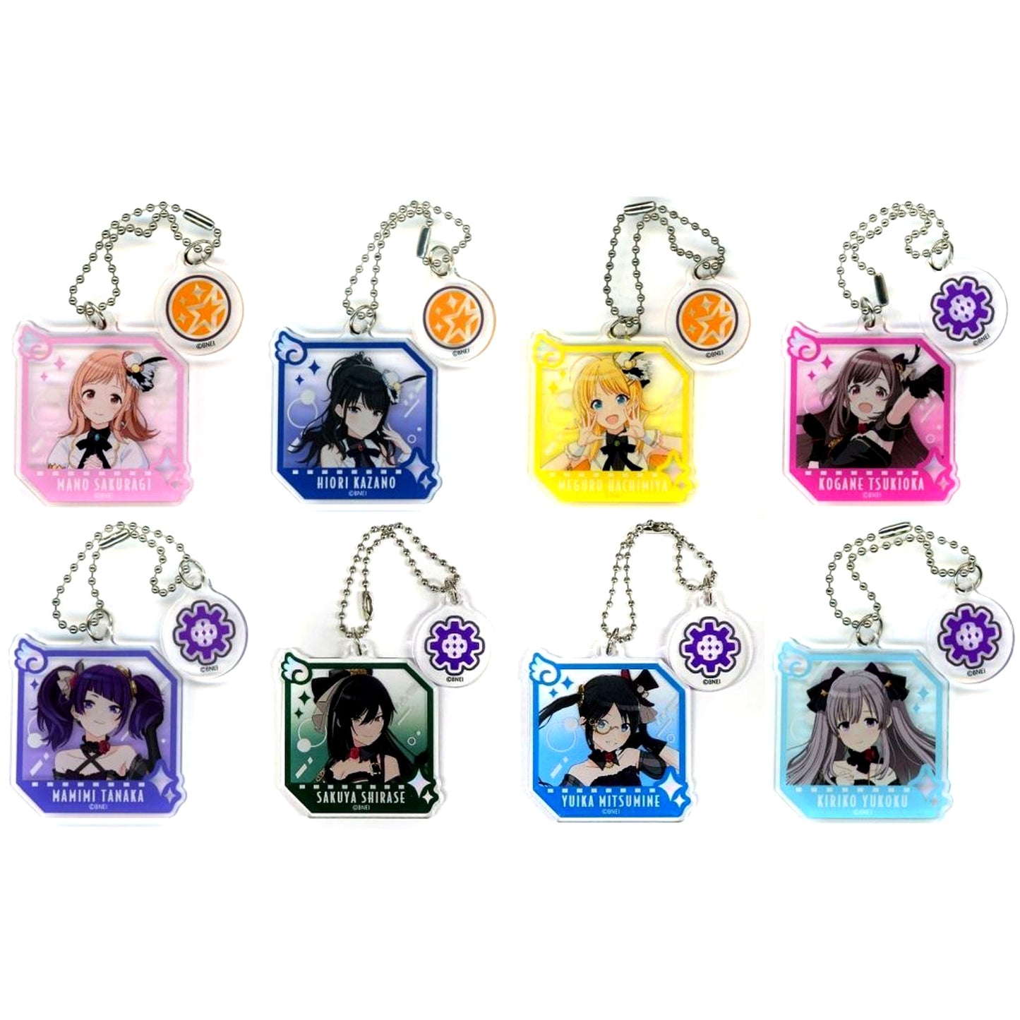 Set of 8 The Idolmaster Shiny Colors Trading Double Parts Keychain Vol.1 [USED]