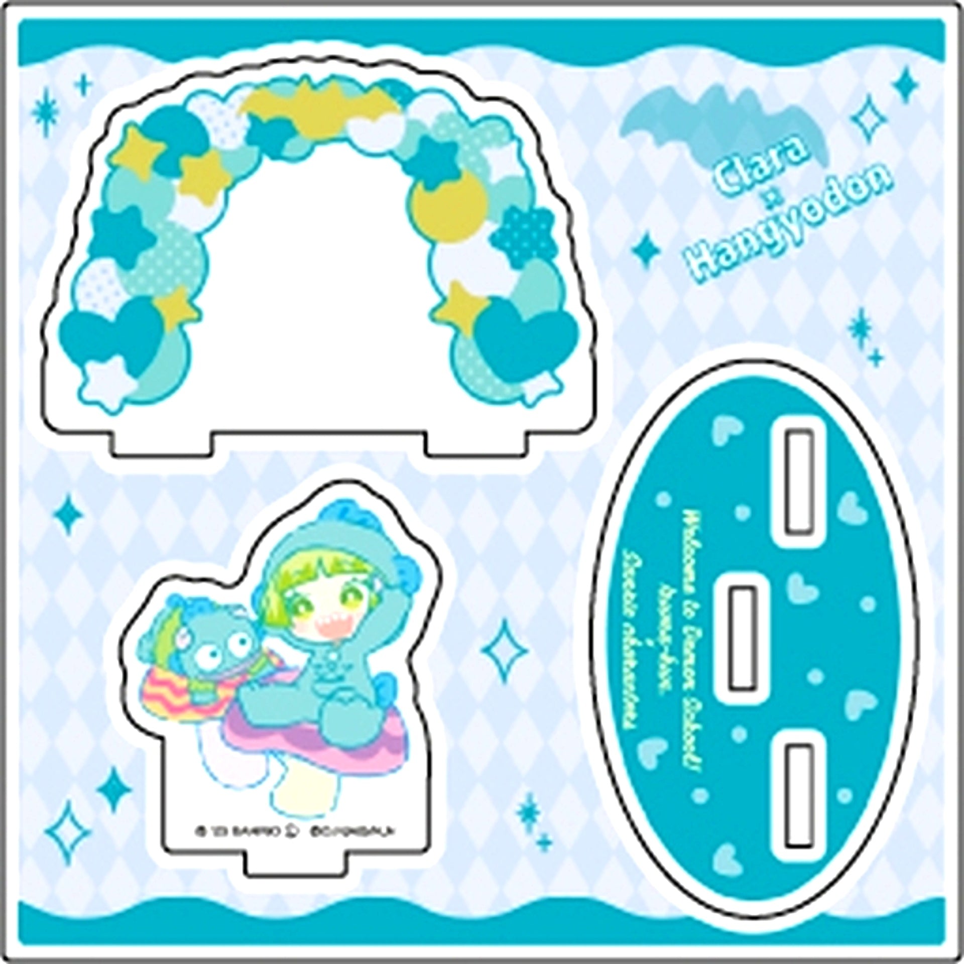 Valac Clara x Hangyodon 03. Illustration Mini Character Welcome to Demon School! Iruma-kun x Sanrio Characters Acrylic Figure Plate [USED]