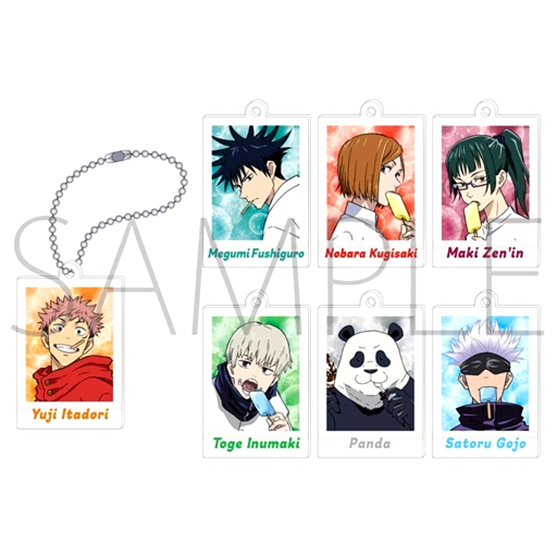 Set of 7 Jujutsu Kaisen Pashakore Mini Acrylic Keychain Collection [USED]