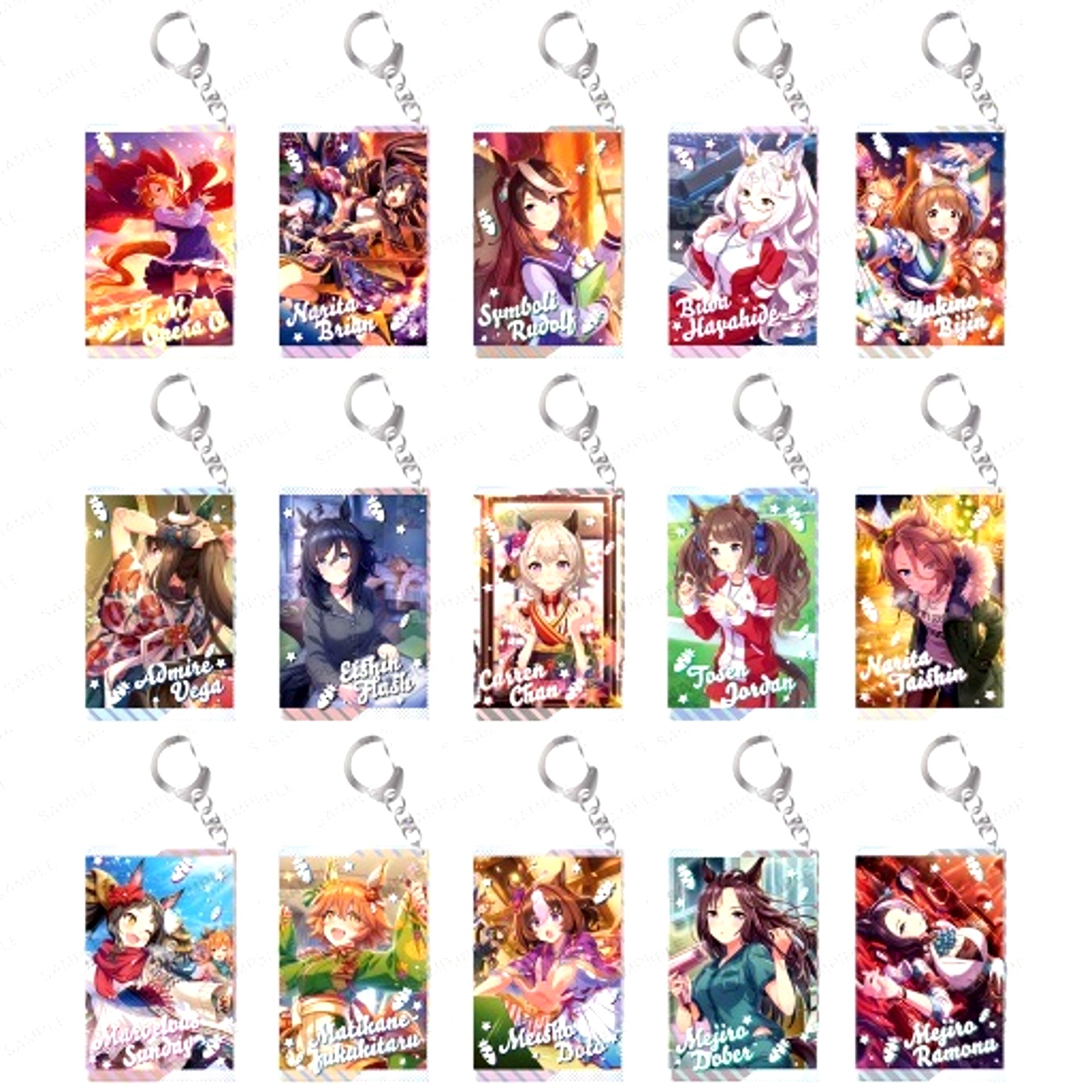 Set of 15 Uma Musume Pretty Derby Trading Chararium Acrylic Keychain Vol.3 [USED]