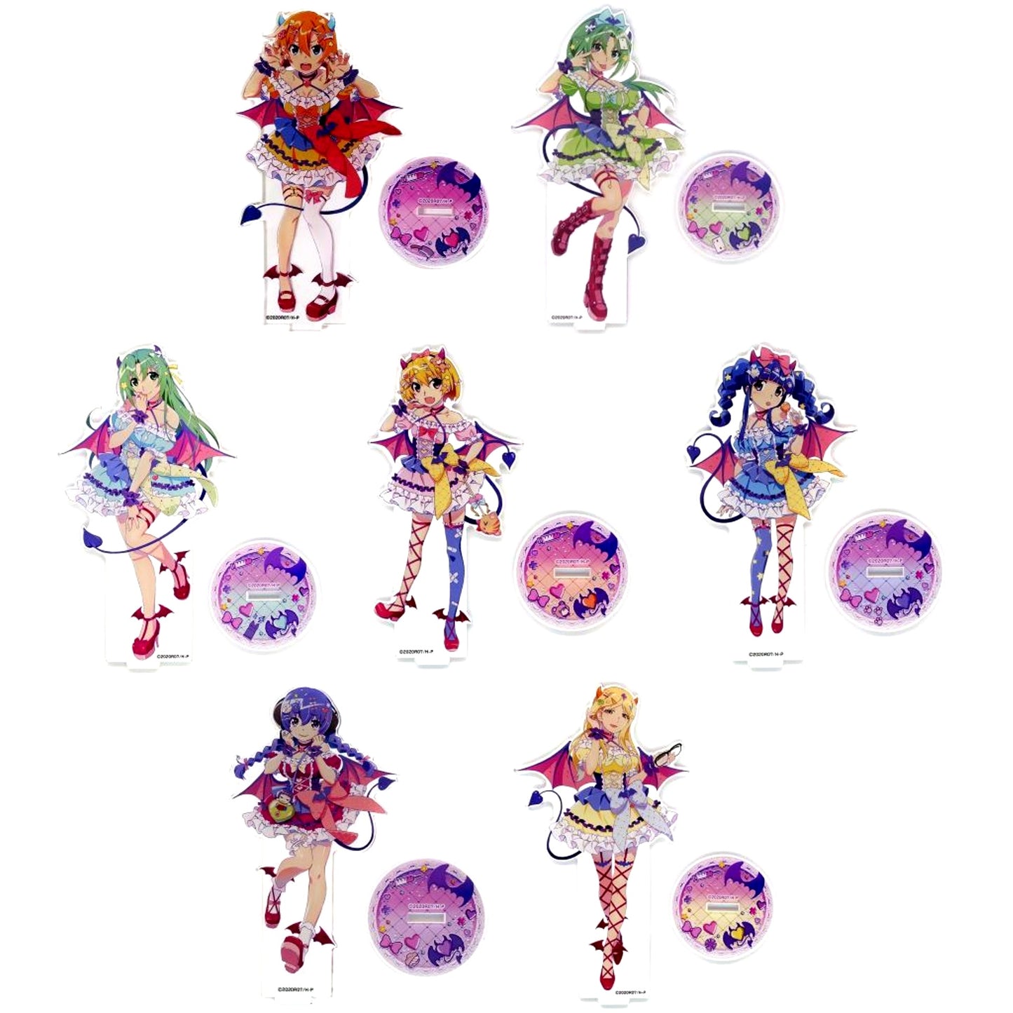 Set of 7 C Prize Higurashi: When They Cry Sotsu Pop Devil Emotion! Web Kuji Acrylic Stand [USED]