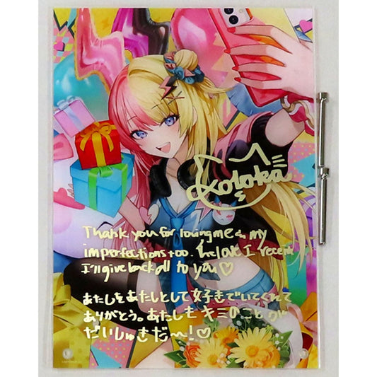 Kotoka Torahime Replica Autograph Message Acrylic Panel Virtual YouTuber Nijisanji NIJISANJI EN Kotoka Torahime Birthday 2023 Bonus Item Single Item [USED]