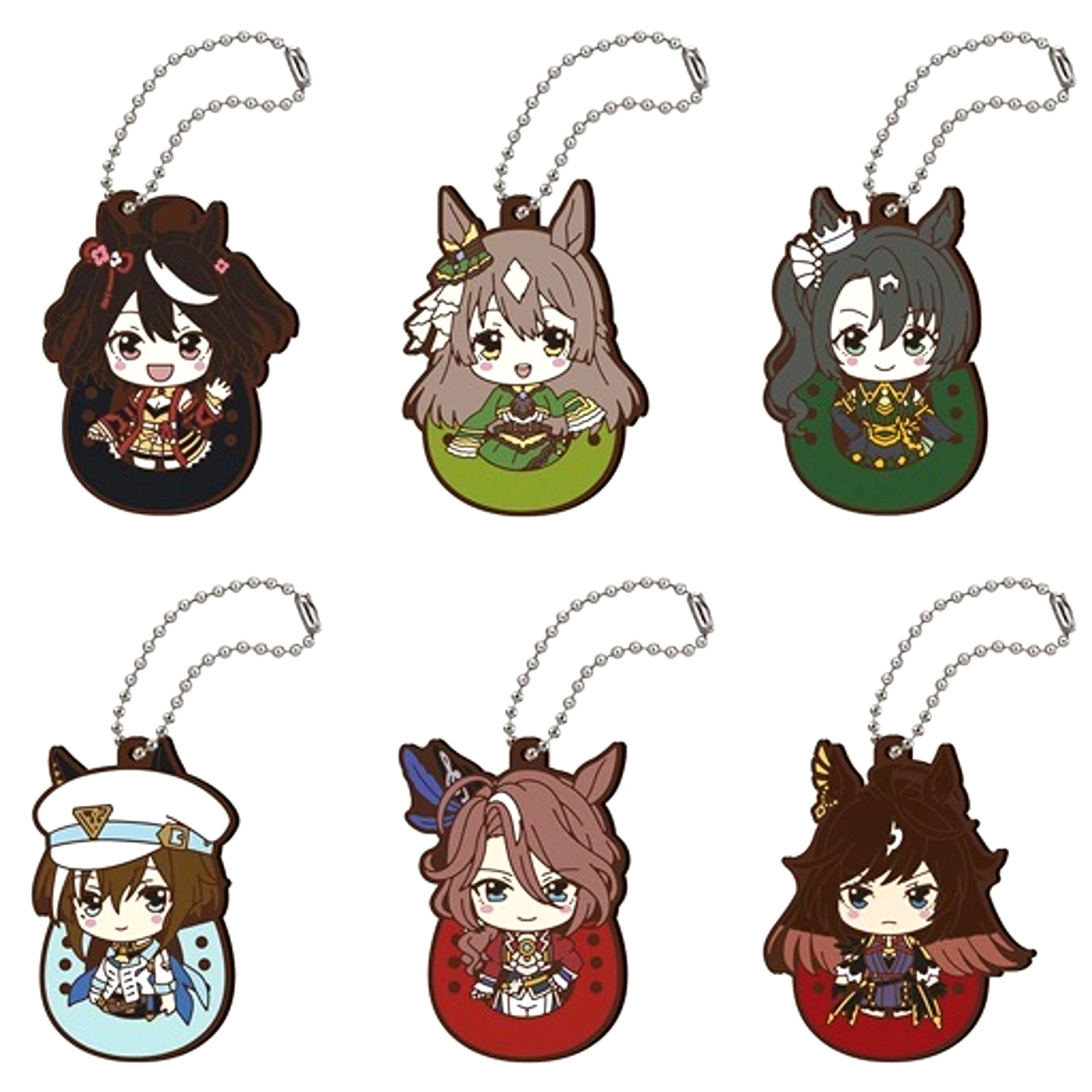 Set of 6 Uma Musume Pretty Derby Season 3 Derby Rubber Mascot [USED]