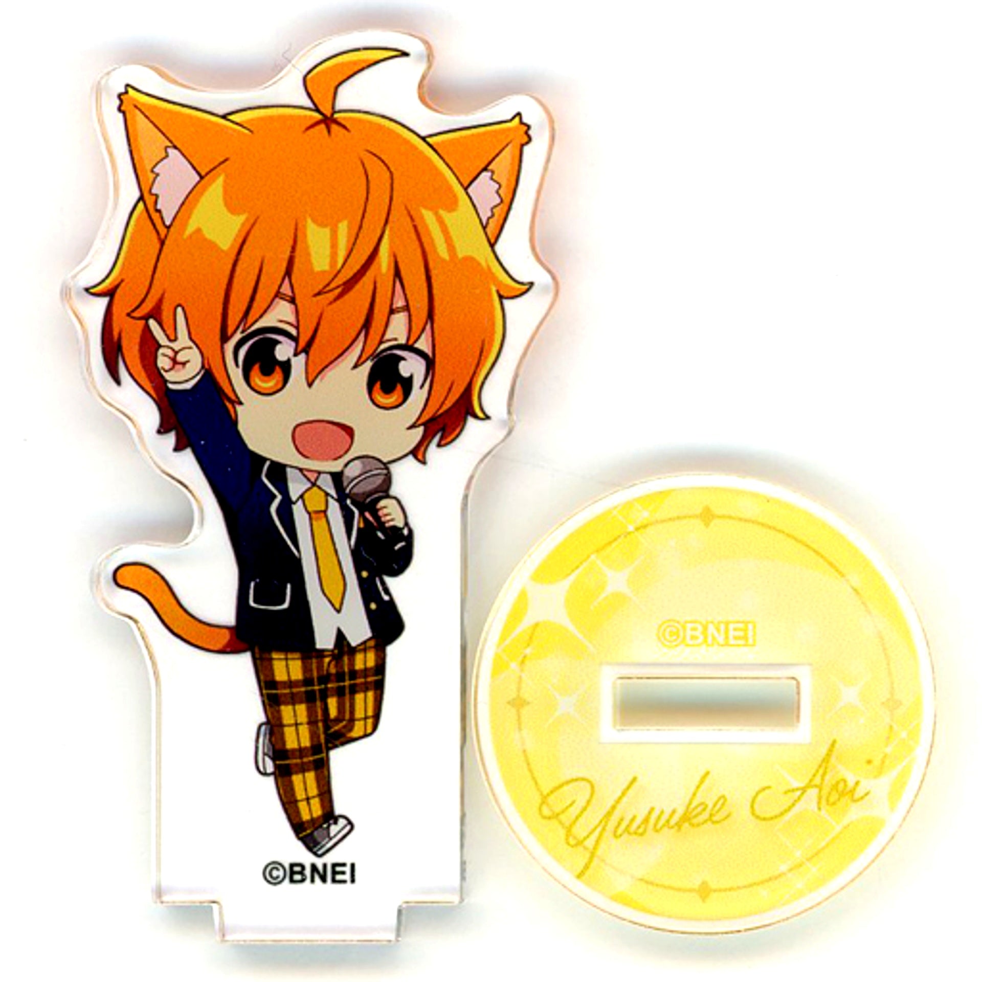 Yusuke Aoi Idolmaster SideM Mini Acrylic Stand BOX B x Karaoke Manekineko [USED]