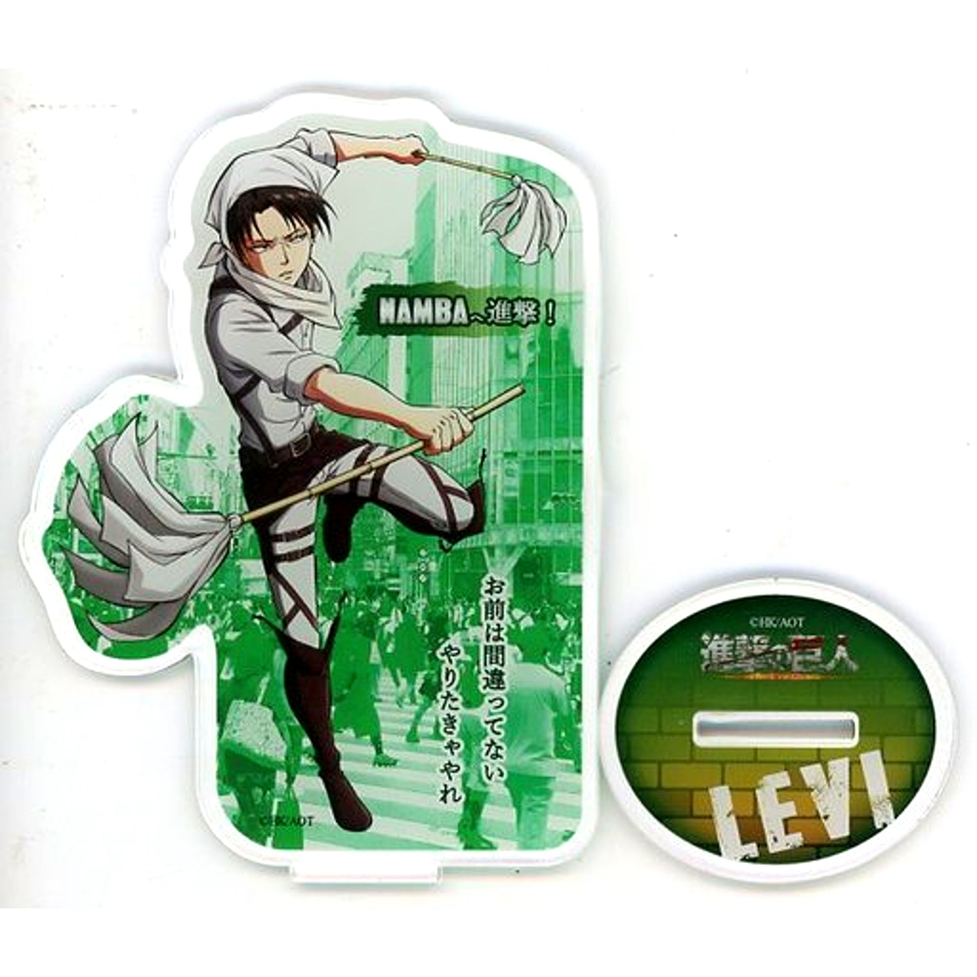 Levi Ackerman Attack on Titan Cleaning Ver Acrylic Stand POP UP STORE Edion Namba [USED]