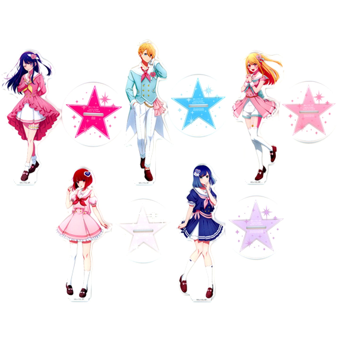 Set of 5 Illustration Acrylic Stand Oshi no Ko Taito Kuji Sweet Sailor Style E Prize [USED]