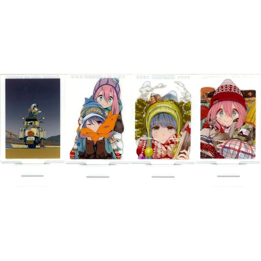 Set of 4 D Prize Yuru Camp Ichiban Kuji Acrylic Stand [USED]