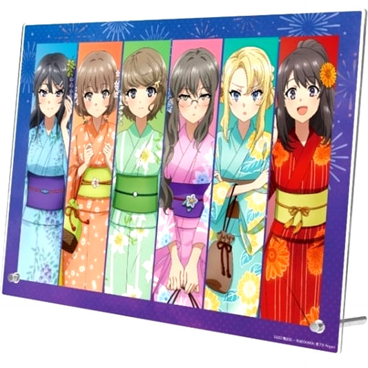 Group Yukata Ver. Rascal Does Not Dream of a Sister Venturing Out A4 Acrylic Panel Illustration [USED]