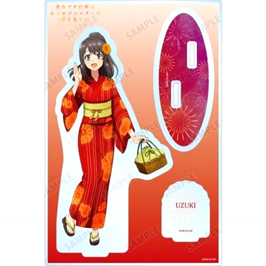 Uzuki Hirokawa Yukata Ver. Illustration Big Acrylic Stand with Parts Rascal Does Not Dream of a Sister Venturing Out [USED]