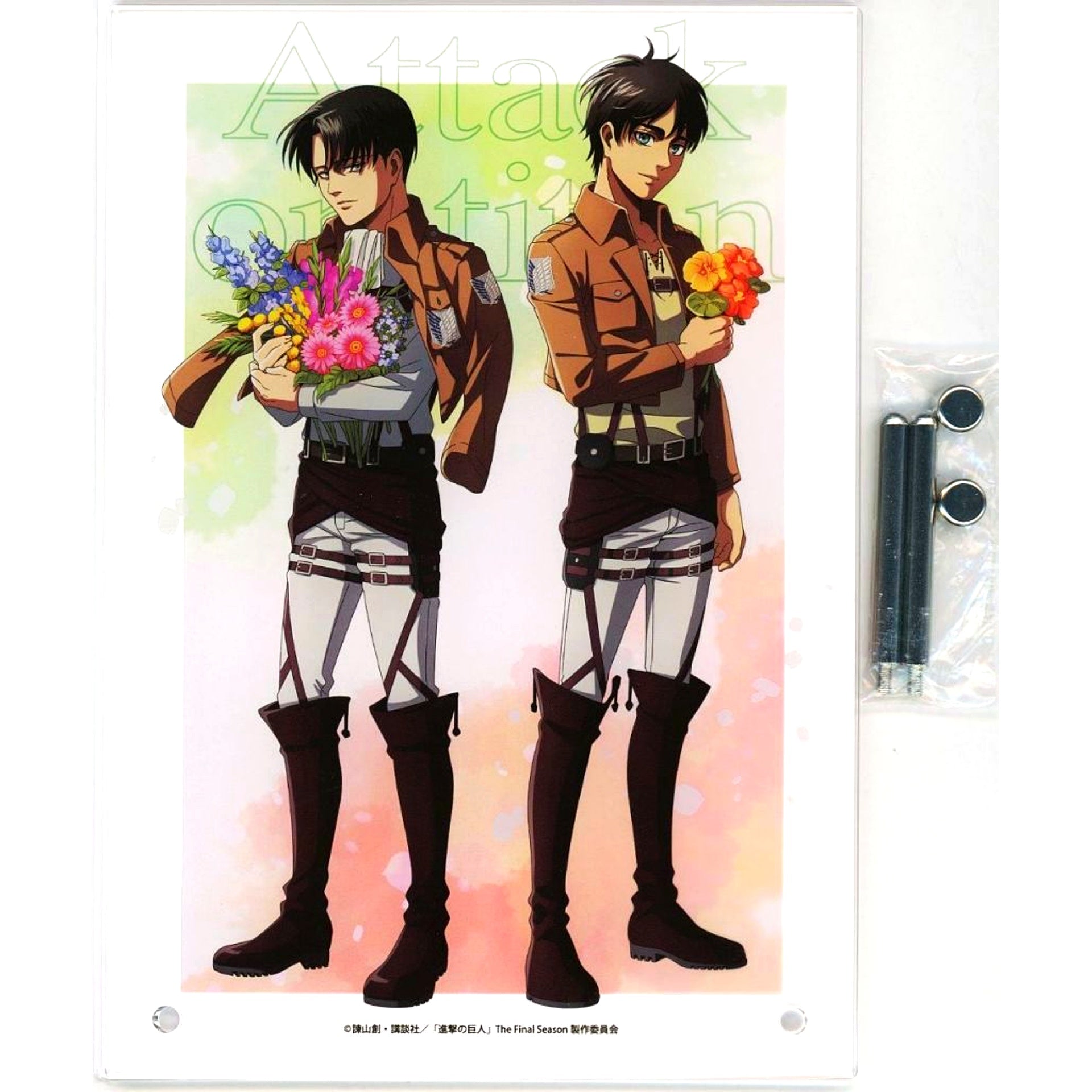 Eren Yeager & Levi Ackerman Adult Attack on Titan Acrylic Panel past and future ver. Animate Limited [USED]