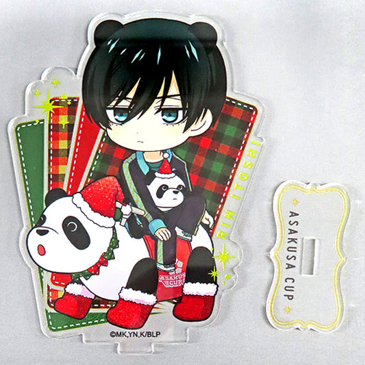 Rin Itoshi Christmas Mini Character Acrylic Stand Blue Lock x Asakusa Hanayashiki Asakusa Cup [USED]
