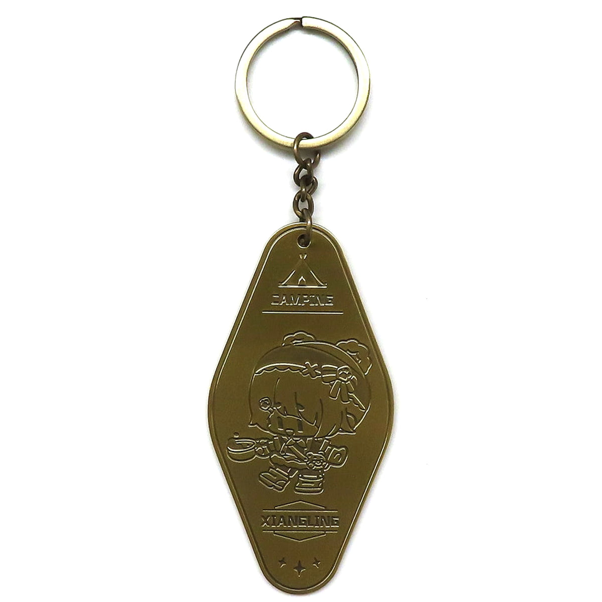 Genshin Xiangling Relaxed Camping Series Metal Strap Keychains [USED]