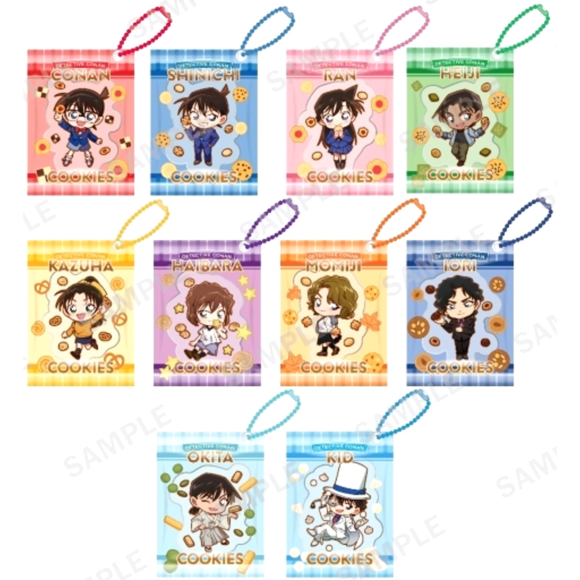 Set of 10 Detective Conan Snack Keychain Cookie ver. [USED]