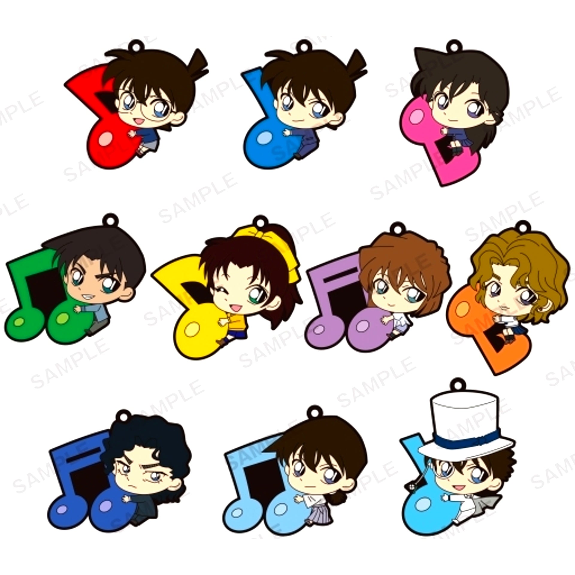 Set of 10 Detective Conan Pita Colle Rubber Strap vol.9 [USED]