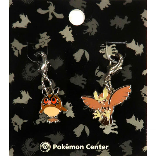 015 Hoothoot & 016 Noctowl Pokemon Metal Charm [USED]