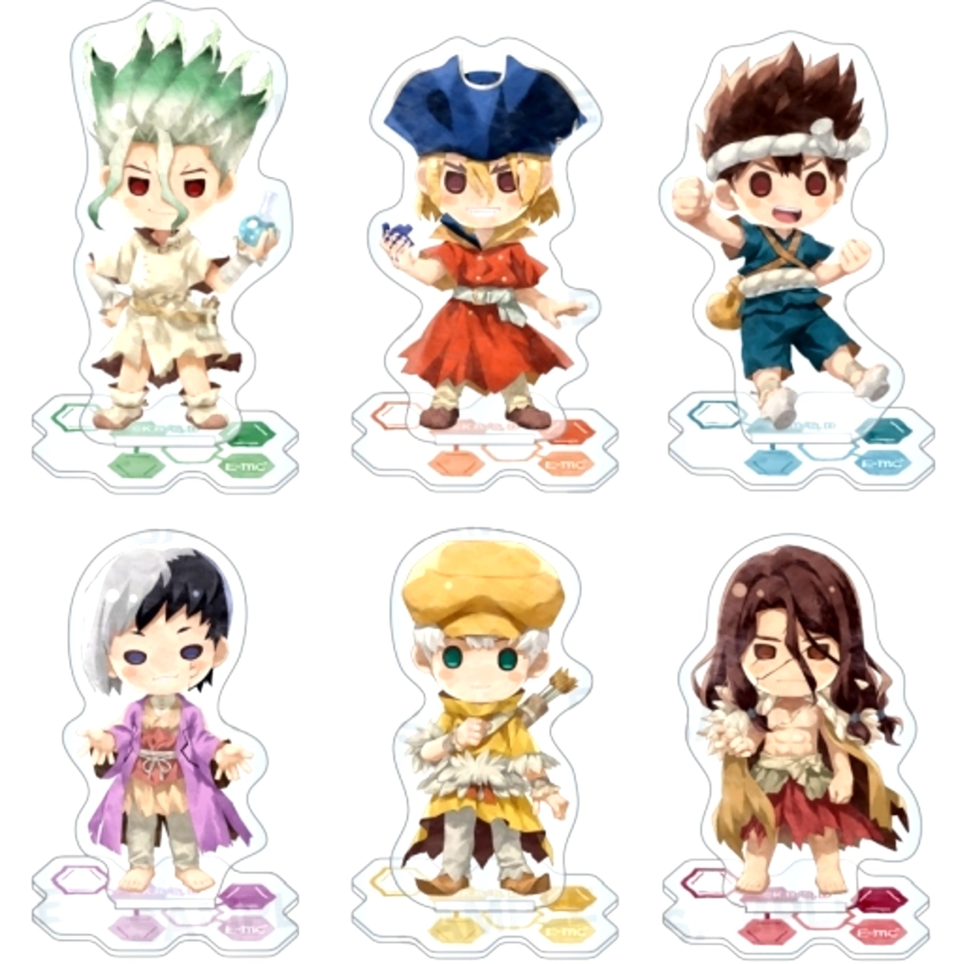 Set of 6 Dr. STONE Charamage Trading Acrylic Stand [USED]