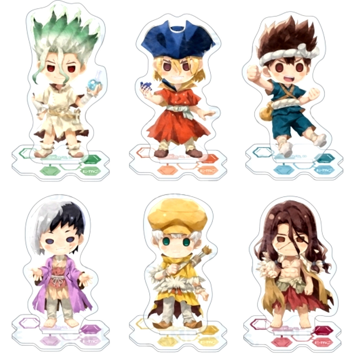 Set of 6 Dr. STONE Charamage Trading Acrylic Stand [USED]
