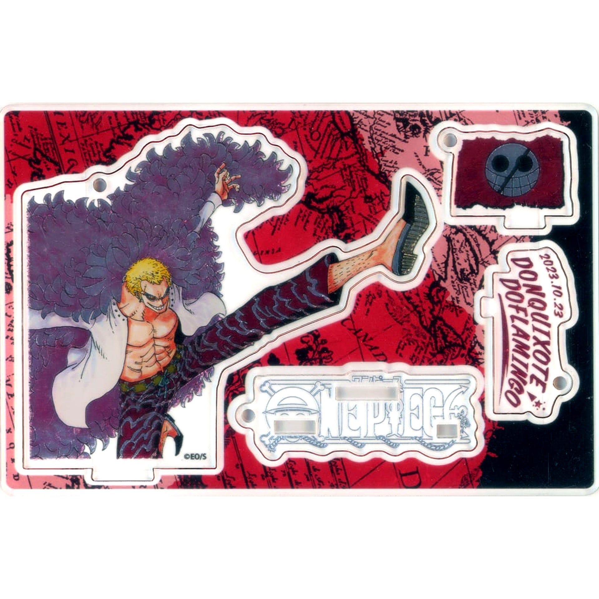 Donquixote Doflamingo One Piece Birthday Diorama Figure kirat Foil-Stamped Acrylic Ball Chain Included [USED]
