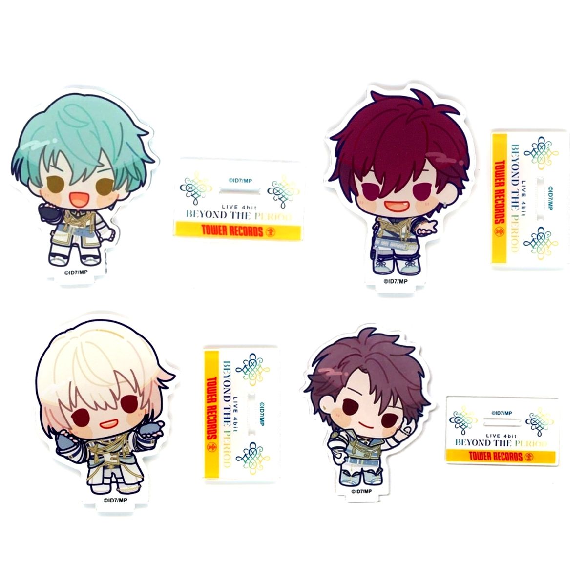 Set of 4 ZOOL IDOLiSH7 Movie: LIVE 4bit BEYOND THE PERiOD TOWER RECORDS CAFE Trading Acrylic Stand [USED]