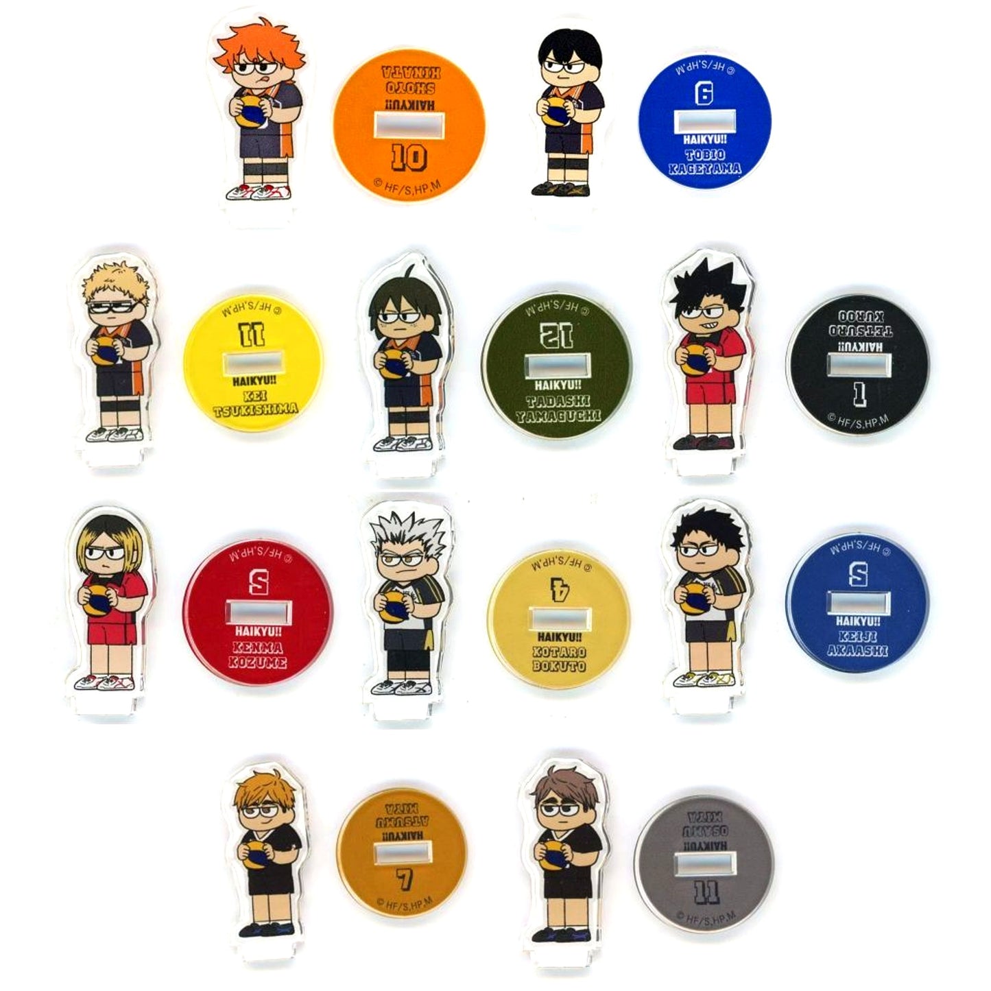 Set of 10 Haikyu!! Plaza Jirori Trading Mini Acrylic Stand Vol. 1 [USED]