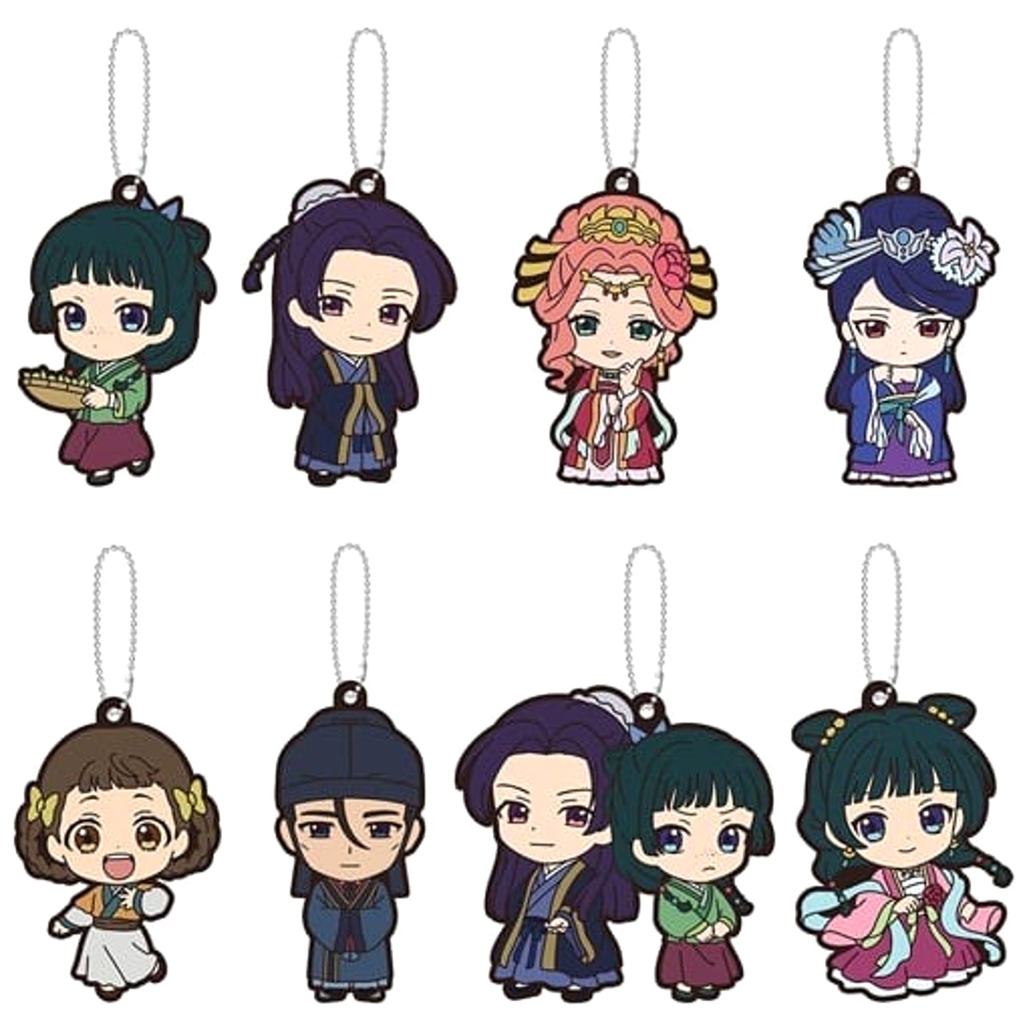 The Apothecary Diaries Maomao & Others All 8 Types Set Capsule Rubber Mascot Keychains [USED]