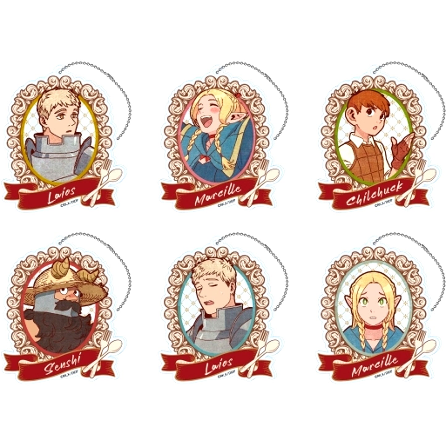 Set of 6 Delicious in Dungeon Vintage Series Acrylic Keychain [USED]