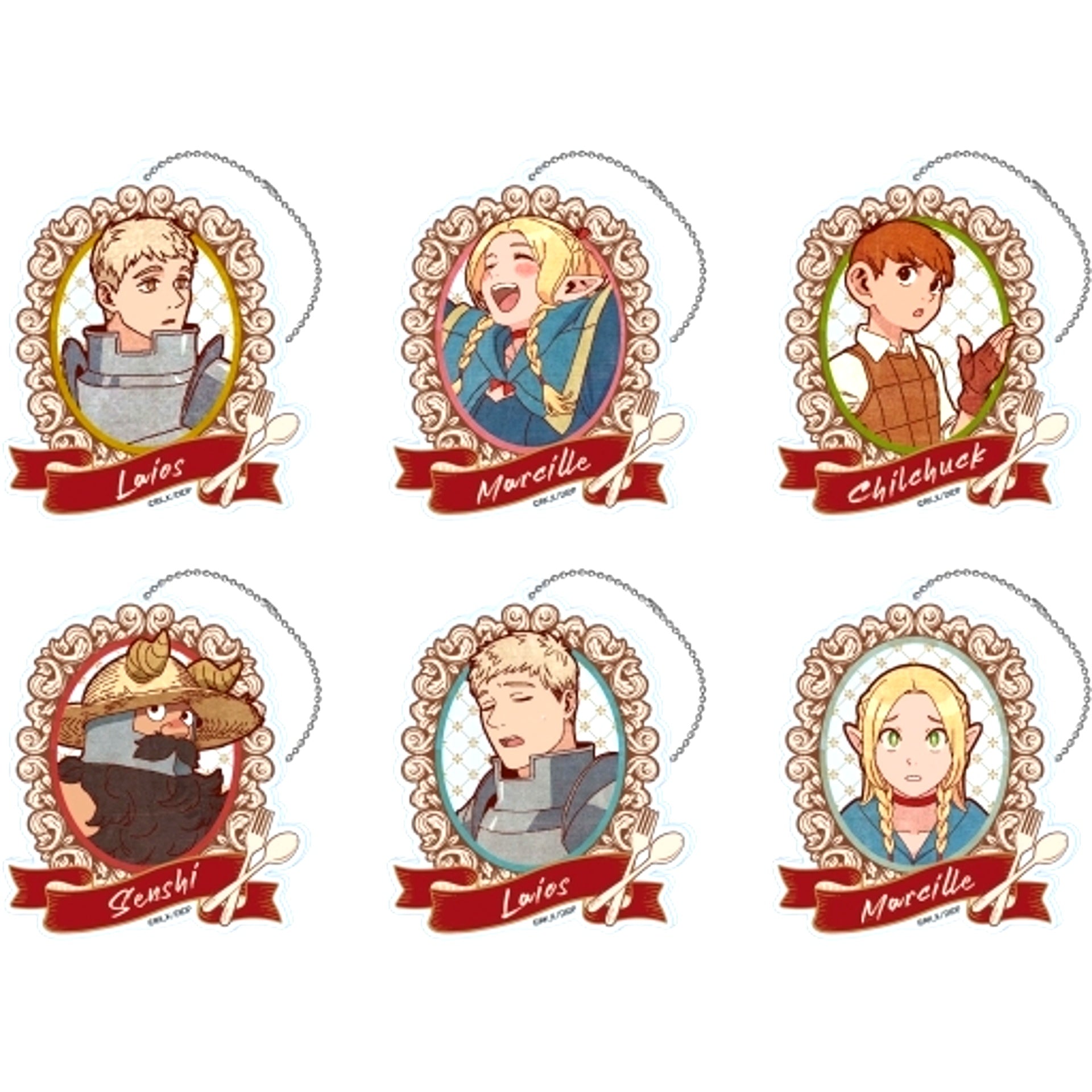 Set of 6 Delicious in Dungeon Vintage Series Acrylic Keychain [USED]