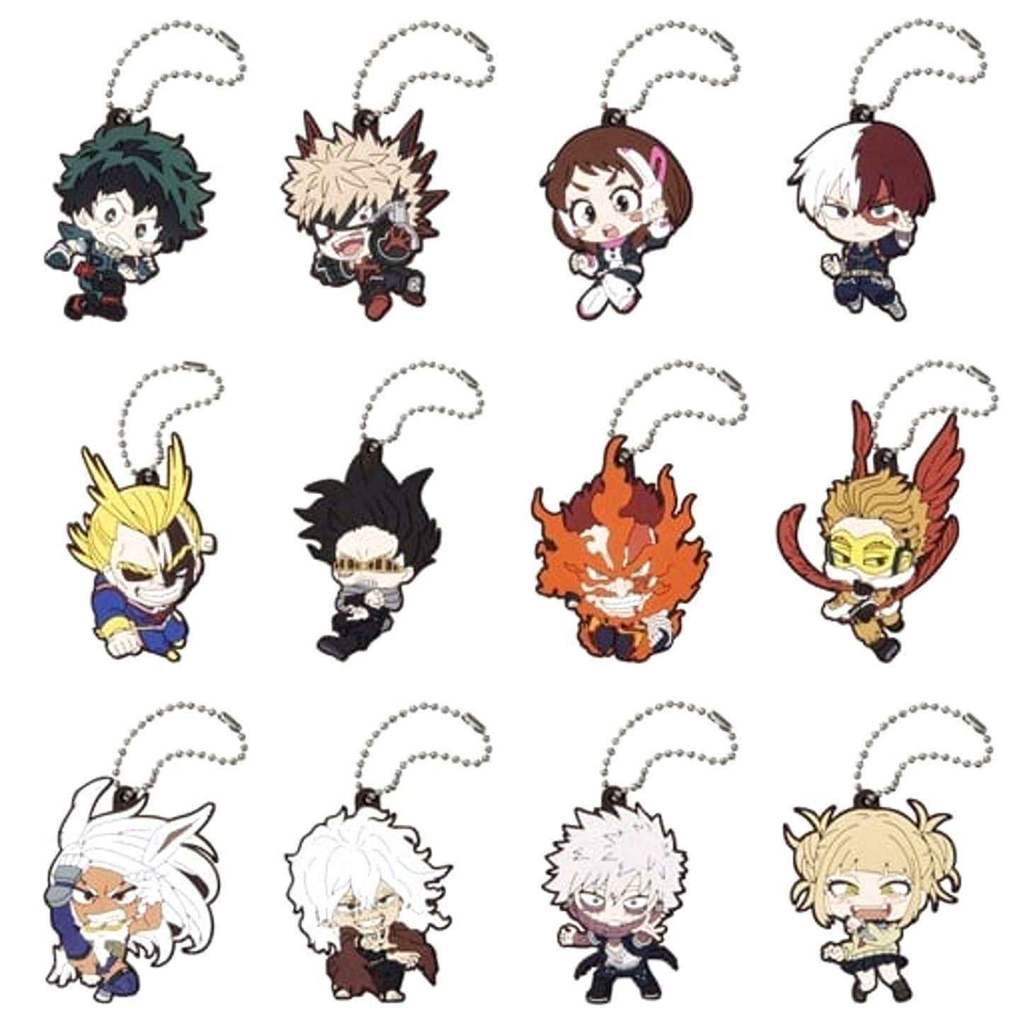 My Hero Academia Katsuki Bakugo & Others Capsule Rubber Mascot 02 All 12 Types Set Keychains [USED]