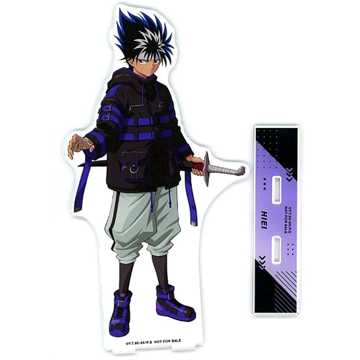 Hiei Tactical and 90s Casual Fashion Ver. Illustration Extra Large Acrylic Stand Yu Yu Hakusho One-Strike Button Collection with Winners Winning Prize [USED]
